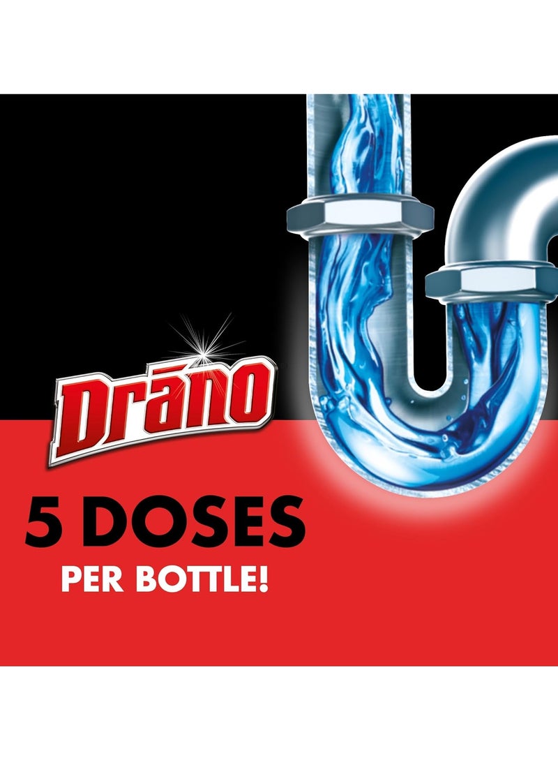 Drano - مزيل الانسدادات Drano: 80 أونصة قوية لتنظيف البالوعات، منظف البالوعات، محلول السباكة، منظف البالوعات عالي التحمل، مزيل انسداد البالوعات، منظف الأنابيب، صيانة البالوعات - Image 1