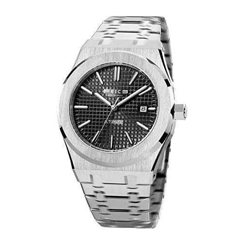 FEICE Mens Watches Mechanical Automatic Watch 5ATM Waterproof Stainless Steel Luxury Watches Casual Business Wristwatch Dress Watch for Men FM019 Black - Image 1