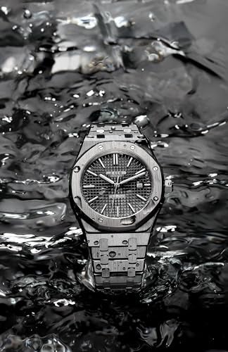 FEICE Mens Watches Mechanical Automatic Watch 5ATM Waterproof Stainless Steel Luxury Watches Casual Business Wristwatch Dress Watch for Men FM019 Black - Image 3