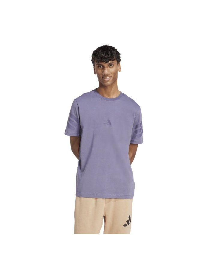 Adidas M Fi 3S Reg T Purple T-Shirt (Short Sleeve) T-Shirts For Men - Image 2