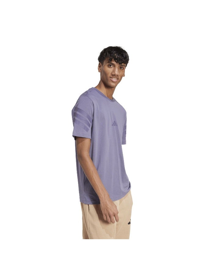 Adidas M Fi 3S Reg T Purple T-Shirt (Short Sleeve) T-Shirts For Men - Image 4