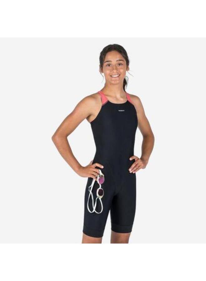 NABAIJI Girls' 1-piece swimsuit shorty Kamyleon black - Image 1