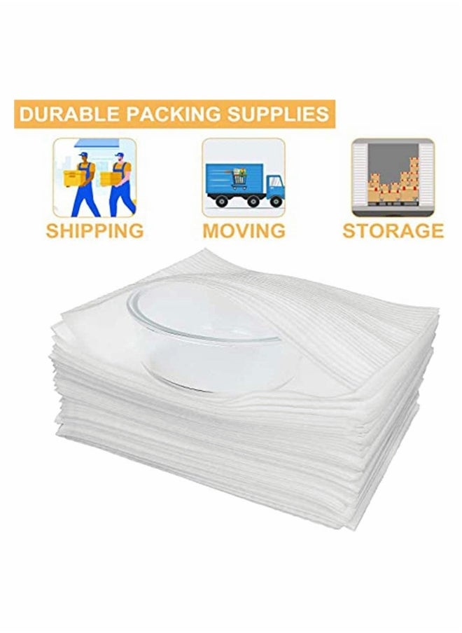 Foam Wrap Pouches 50 Pack - Cushioning Sheets for Moving, Protecting Glasses, Mugs, Cups - Packing Foam Pouches