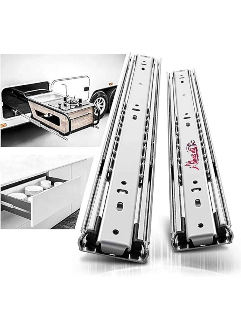 Abbasali Steel Ball Bearing Drawer Runner Cabinet Rail Pack Of 2 Set - Image 1