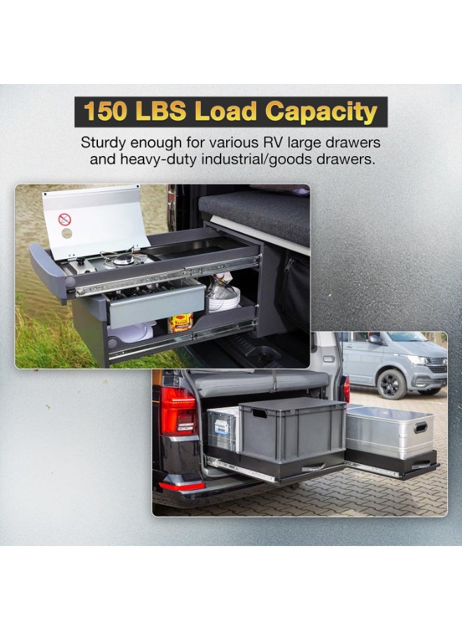 Abbasali Steel Ball Bearing Drawer Runner Cabinet Rail Pack Of 2 Set - Image 4