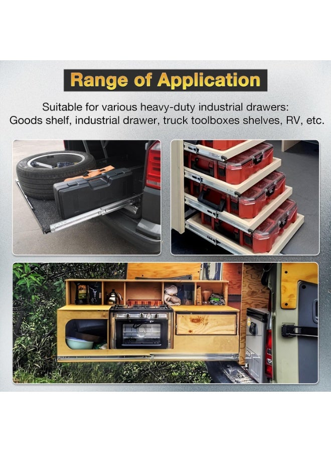 Abbasali Steel Ball Bearing Drawer Runner Cabinet Rail Pack Of 2 Set - Image 2