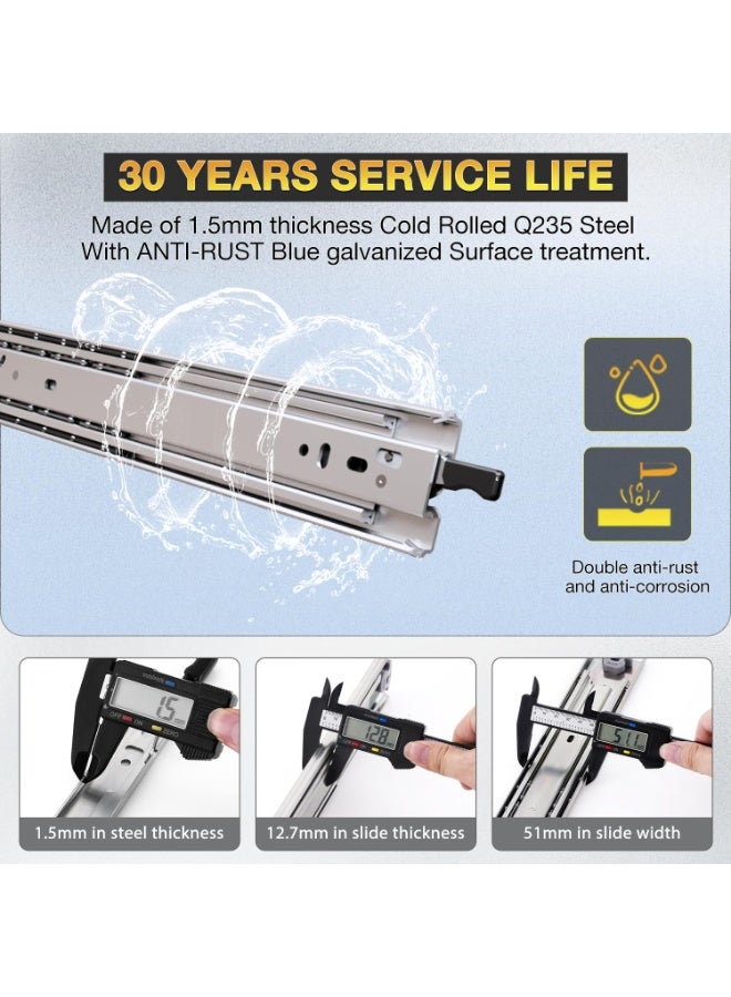 Abbasali Steel Ball Bearing Drawer Runner Cabinet Rail Pack Of 2 Set - Image 3