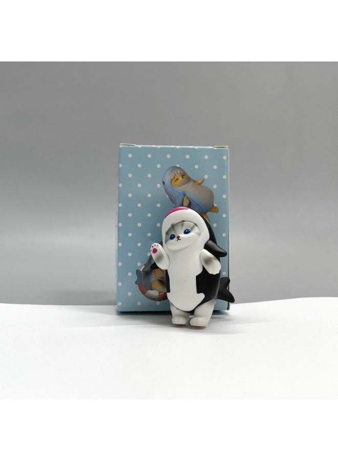 Japanese Manqi Tan Shark Clothing Cute Shark Cat Hammerhead Shark Sawtooth Shark Small Ornaments DIY Material-Color:Shark Cat 5 Boxed