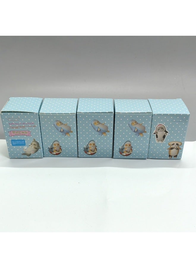 Japanese Manqi Tan Shark Clothing Cute Shark Cat Hammerhead Shark Sawtooth Shark Small Ornaments DIY Material-Color:Shark Cat 5 Boxed