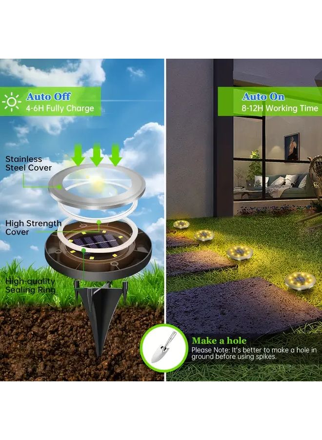 2pcs White Solar Outdoor Lights Motion Sensor In Ground Pathway Landscape Lighting - Image 3