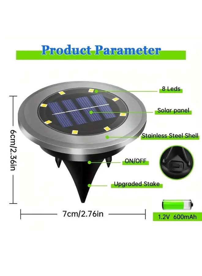 2pcs White Solar Outdoor Lights Motion Sensor In Ground Pathway Landscape Lighting - Image 4