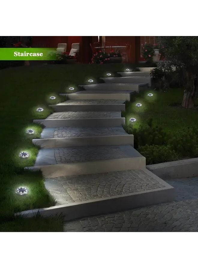 2pcs White Solar Outdoor Lights Motion Sensor In Ground Pathway Landscape Lighting - Image 5