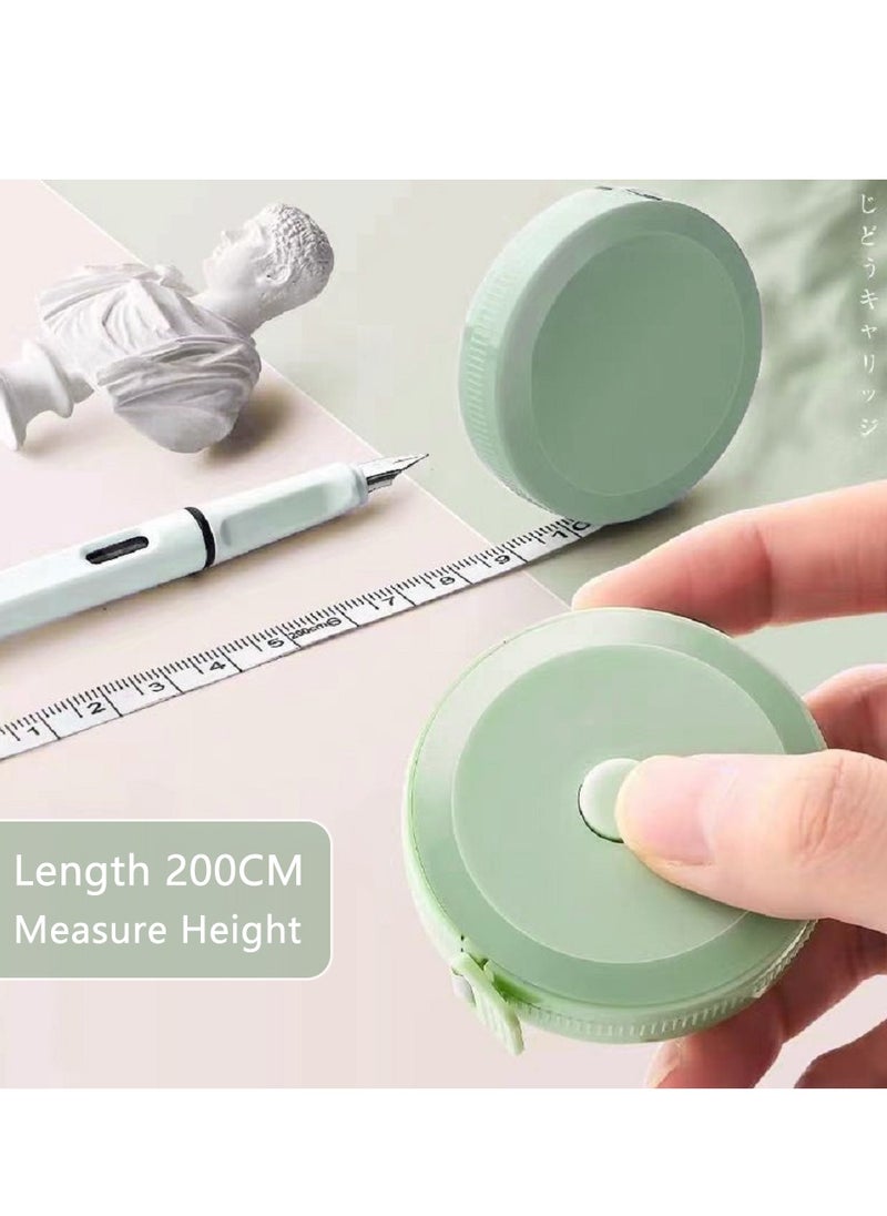 Generic 1 Pack 200cm Soft Tape Measure Retractable Measuring for Body Fabric Sewing Tailor Cloth Knitting Craft Weight Loss Measurements Retractable Green Dual Sided Tape Measure Body Measuring  - Image 3