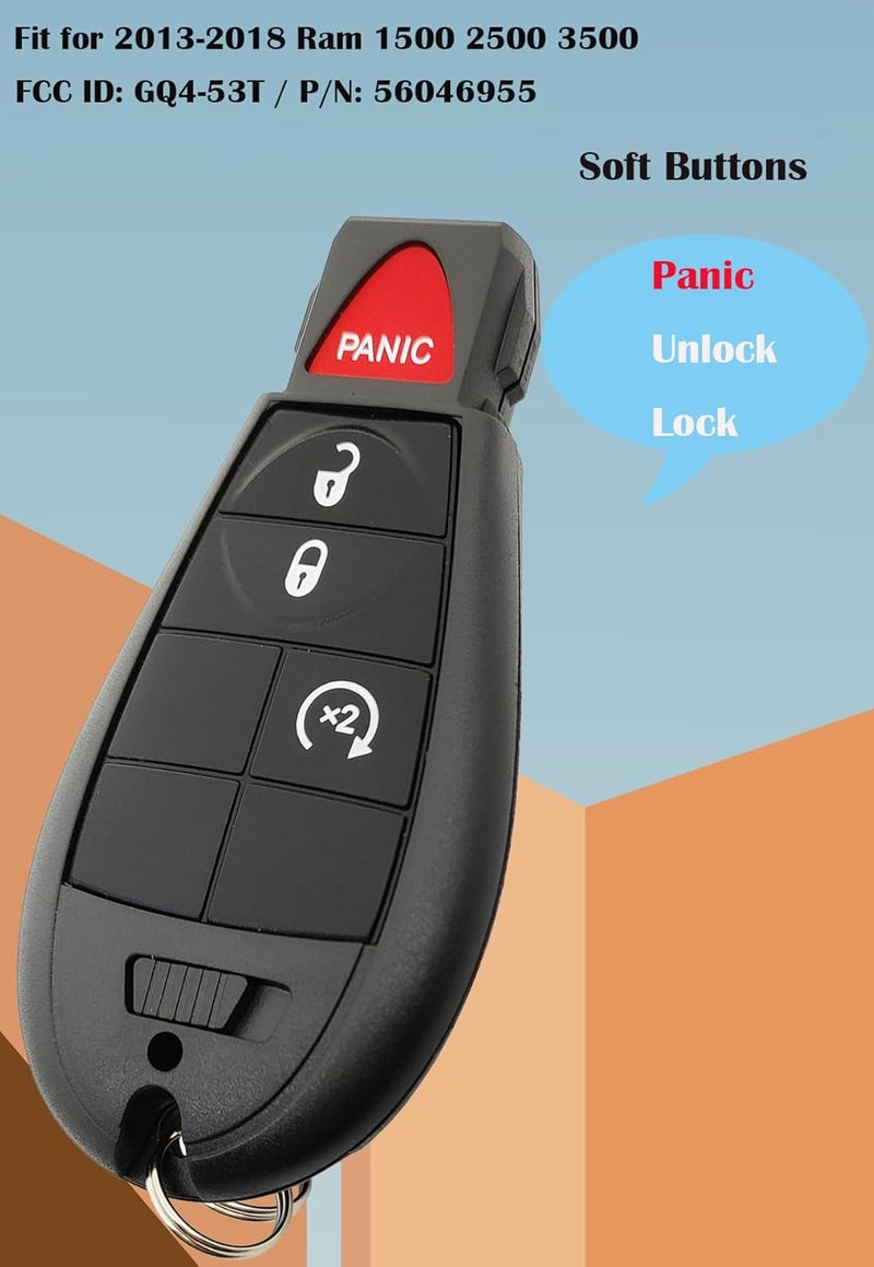AYGUCEKE Keyless Entry Key Fob Cover for Dodge Ram - Image 3