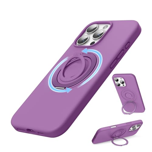 SURPHY 360 Magnetic Stand for iPhone 16 Pro Max Case with Finger Ring Compatible with MagSafe Ring Stand and Finger Ring Phone Case for 16 Pro Max 69 inch 2024 Orchid Purple - Image 1