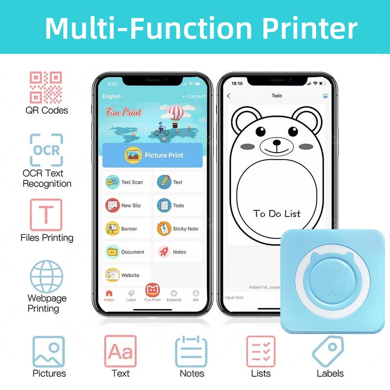 Portable Mini Error Correction Printer Label Search Po Pocket Mini Factory Barcode - Image 3