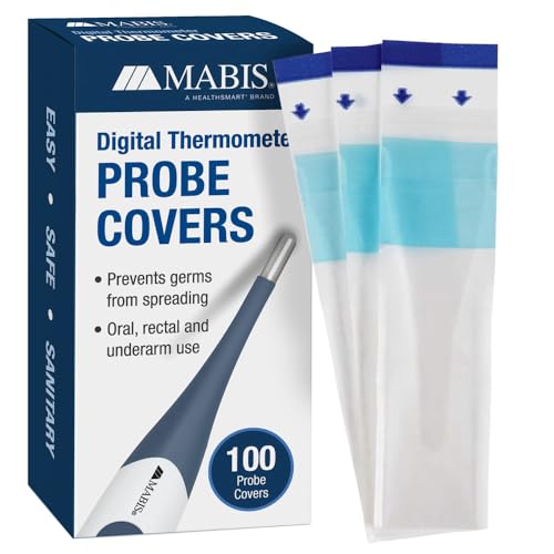 MABIS Disposable Probe Covers for Digital Thermometers Box of 100 FSA Eligible Can be Used Orally Rectally or Under the Arm