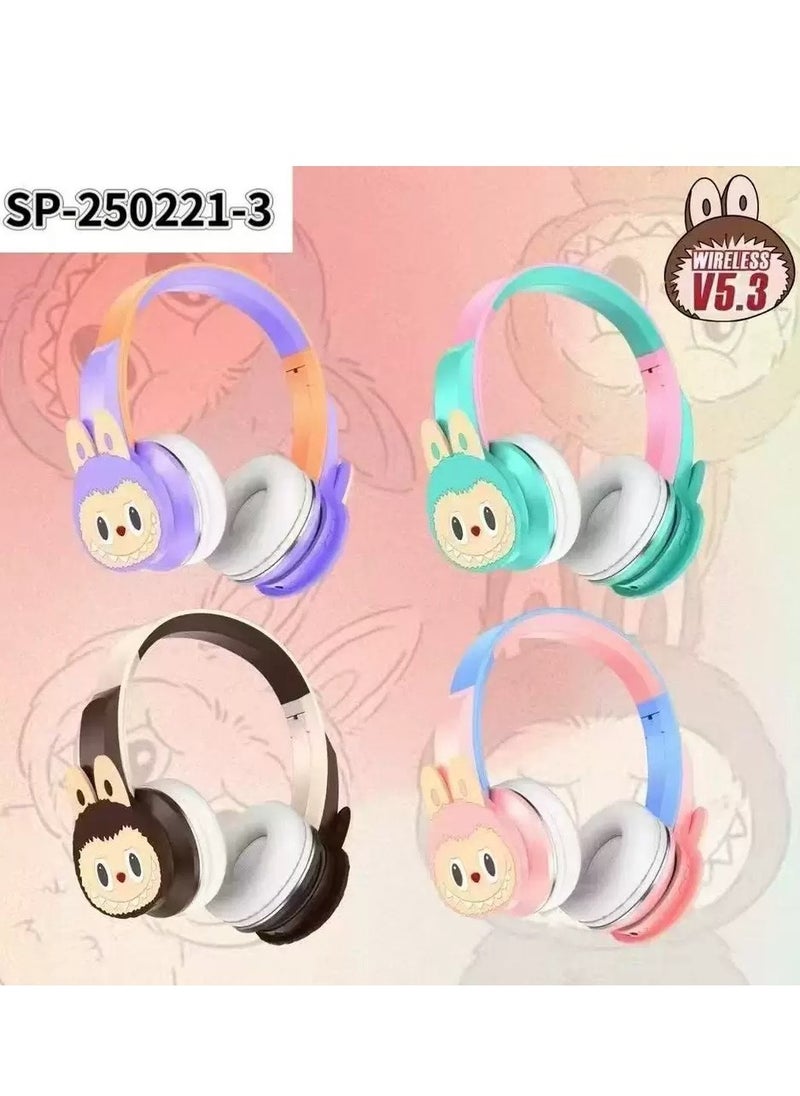 LABUBU Wireless Bluetooth Headphones for Kids Foldable Noise Reduction Headphones for Children; Suitable for Children's Stereo Headphones, Mobile Phones, Tablets  - Image 2