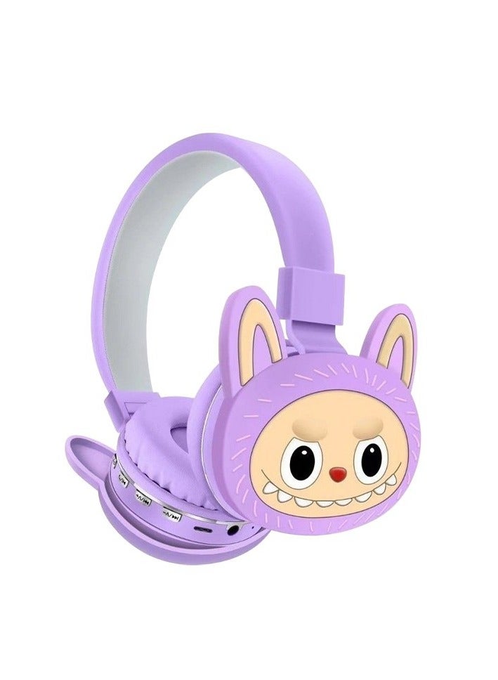 LABUBU Wireless Bluetooth Headphones for Kids Foldable Noise Reduction Headphones; Suitable for Children's Stereo Headphones, Mobile Phones, Tablets