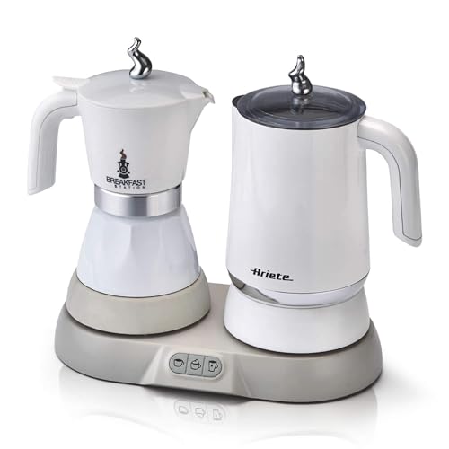 Ariete 1344 Breakfast Station by DeLonghi – 3-in-1 Electric Moka Pot, Milk Frother & Kettle | Hot & Cold Milk Frother | Espresso & Cappuccino Maker | Compact Coffee maker – White - Image 1