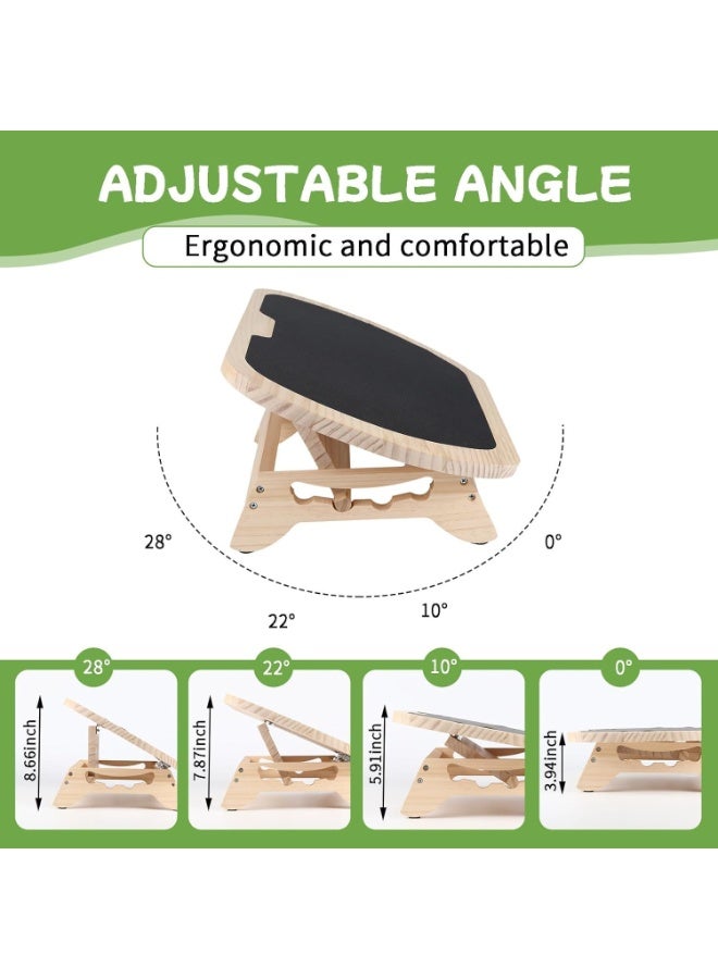 VITION Footrest Under Desk, 4 Adjustable Heights Anti-Slip Surface Large Wooden Foot Stool for Office Home Improve Sitting Posture and Relax Legs - Natural Color - Image 3