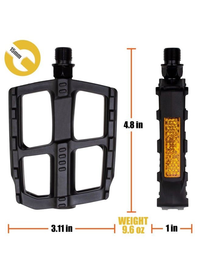 BV Bike Pedal Set, Universal Bicycle Pedals, 9/16-Inch Boron Steel Spindle, Pair - Image 5