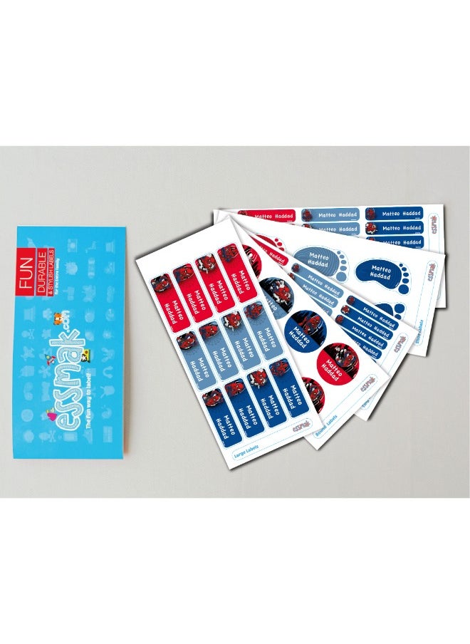 Essmak Marvel Personalized Waterproof Name Labels for Kids – Set of 74 Custom Stickers for School Supplies, Lunch Boxes, Clothes and Toys  - Image 2