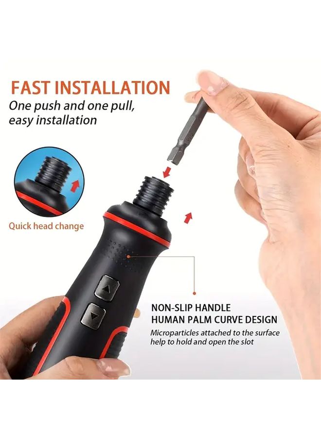 1 Set 41pcs S2 Alloy Steel Hardness Bits In Case With Built In 2000mAh Li Ion Battery Black And Red Easy Install Or Remove - Image 5