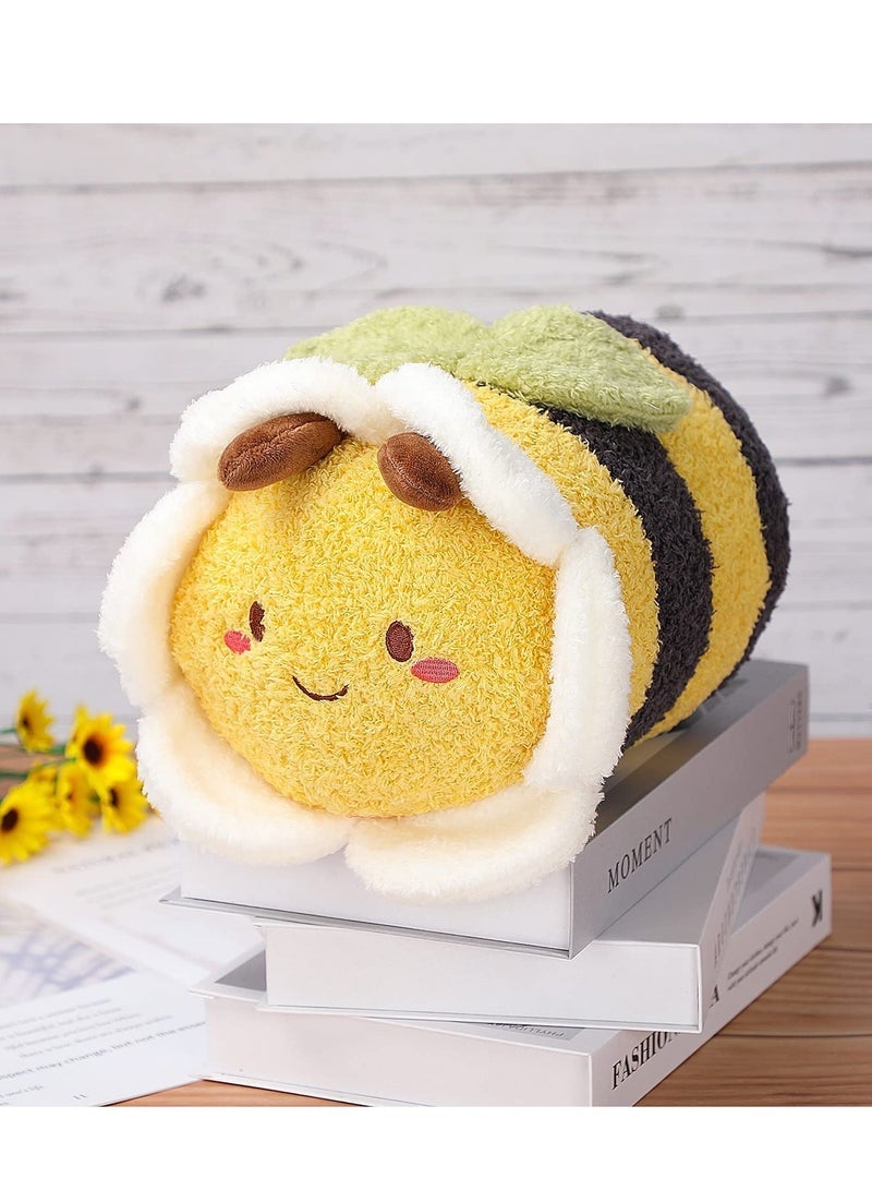 SYOSI Flower Bee Plush Toy, 11â€œ Funny C ute Stuffed Plushie Pillow Doll, Soft Fluffy Birthday Hugging Cushion Decor, Present for Kids and Adults - Image 1