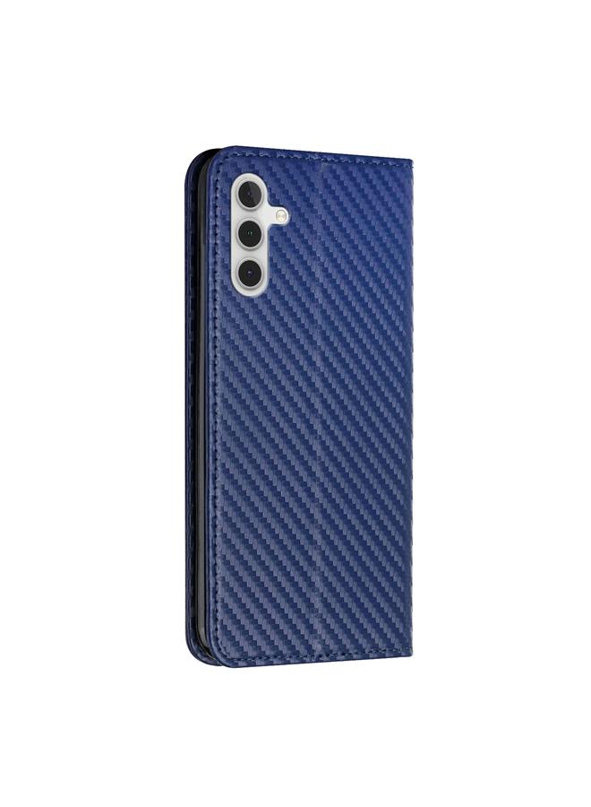 S-TOP Case For Samsung Galaxy A15 Carbon Fiber Texture Flip Holder Leather Phone Case - Image 4