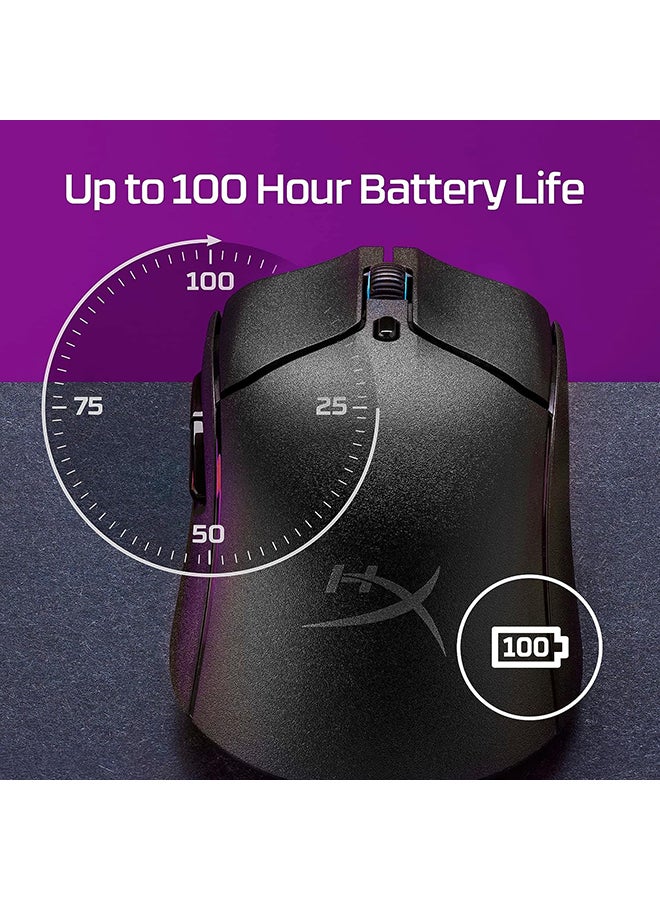 HyperX Pulsefire Haste 2 Wireless Gaming Mouse, Ultra-light 61g, 26K Sensor up to 26,000 DPI, Dual Wireless (2.4GHz & Bluetooth), Up to 90h Battery, 6 Programmable Buttons-Black | 6N0B0AA - Image 2