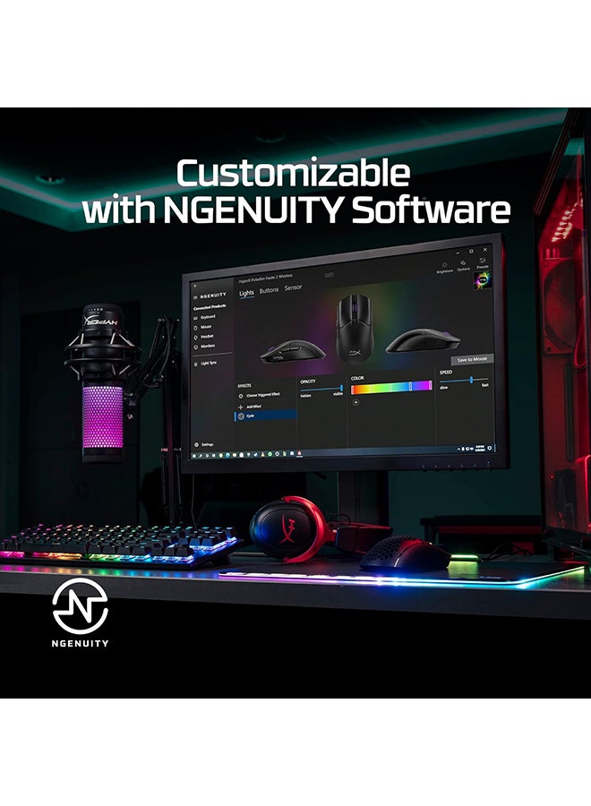 HyperX Pulsefire Haste 2 Wireless Gaming Mouse, Ultra-light 61g, 26K Sensor up to 26,000 DPI, Dual Wireless (2.4GHz & Bluetooth), Up to 90h Battery, 6 Programmable Buttons-Black | 6N0B0AA - Image 5