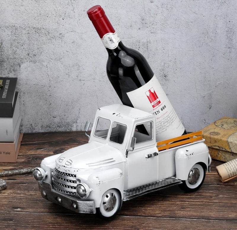 Fjjbsd Farmhouse White Truck Decor  Vintage Metal Truck Decor Rustic Outdoor/Indoor Pickup Truck Planter Decorative Tabletop Storage  Farm Table Trucks Decor  Car Model Gift - Image 5