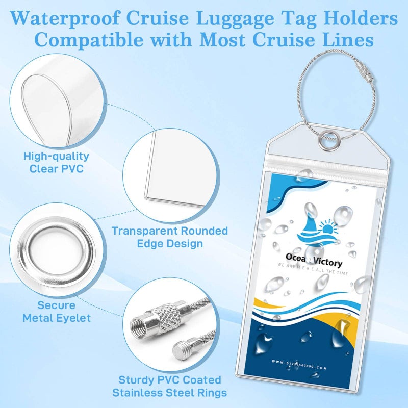 Tidponra Cruise Lanyard for Ship Cards, Ship Lanyards with Waterproof Luggage Tags Clear ID Badge Holder Cruise Essentials Accessories for Cruise Cards Ship Key Card Sea Pass - Image 5