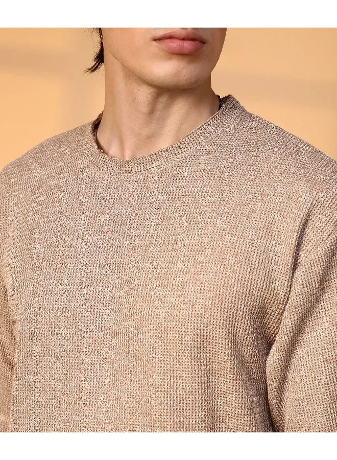 CAHOOT Men's Tan Brown Knitted Co-Ord Set