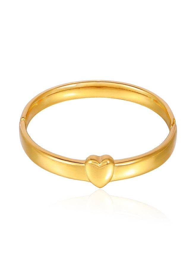 MILAKOO 6mm Love Charms Bracelet Stainless Steel Chunky Thick Gold Bangle for Women Lucky Cuff Jewelry Gift - Image 1