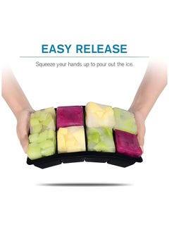 ZIMNEST Ice Cube Tray, Ice Cube Maker (Pack of 2) - Flexible 8 Cavity Square Large Ice Cube Trays with Leak Proof Lid, Large Ice Cube Mold, Slow Melting Ice Cube for Chilling Cocktails, Drinks, Juice  - Image 4