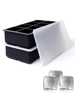 Ice Cube Tray, Ice Cube Maker (Pack of 2) - Flexible 8 Cavity Square Large Ice Cube Trays with Leak Proof Lid, Large Ice Cube Mold, Slow Melting Ice Cube for Chilling Cocktails, Drinks, Juice - pzsku/ZAF1099943457117DF429Z/45/_/1723218429/e52d77f2-774f-4838-b6fb-3b92a0112ef7