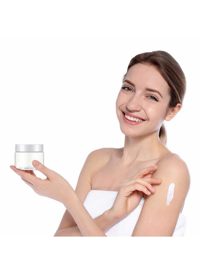 Patelai 4 Pieces Round Wide-mouth Leak Proof Plastic Container Jars with Lids for Travel Storage Makeup Beauty Products Face Creams Oils Salves Ointments DIY Making(32 Ounce,White) - Image 5