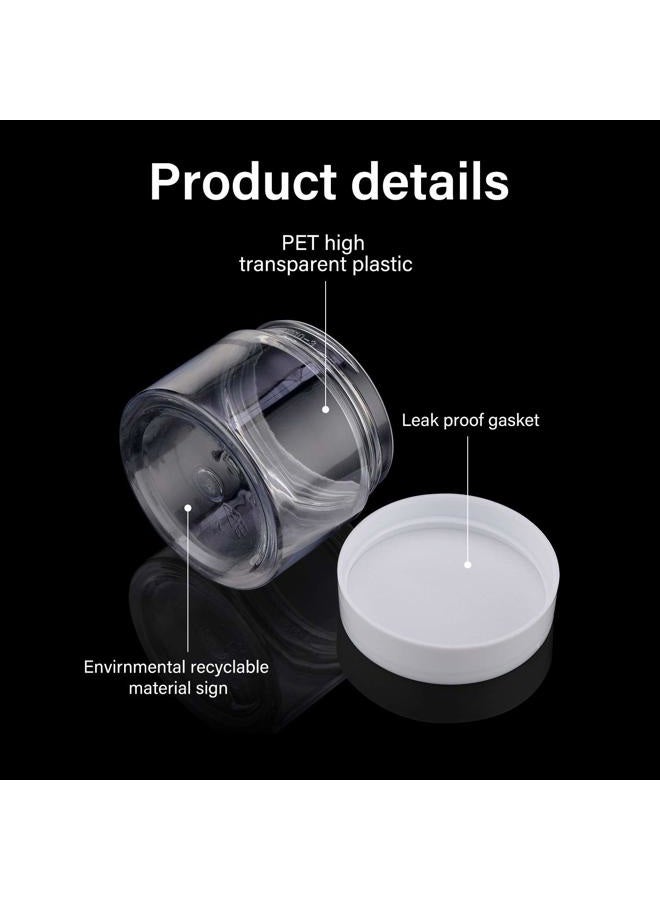 Patelai 4 Pieces Round Wide-mouth Leak Proof Plastic Container Jars with Lids for Travel Storage Makeup Beauty Products Face Creams Oils Salves Ointments DIY Making(32 Ounce,White) - Image 4