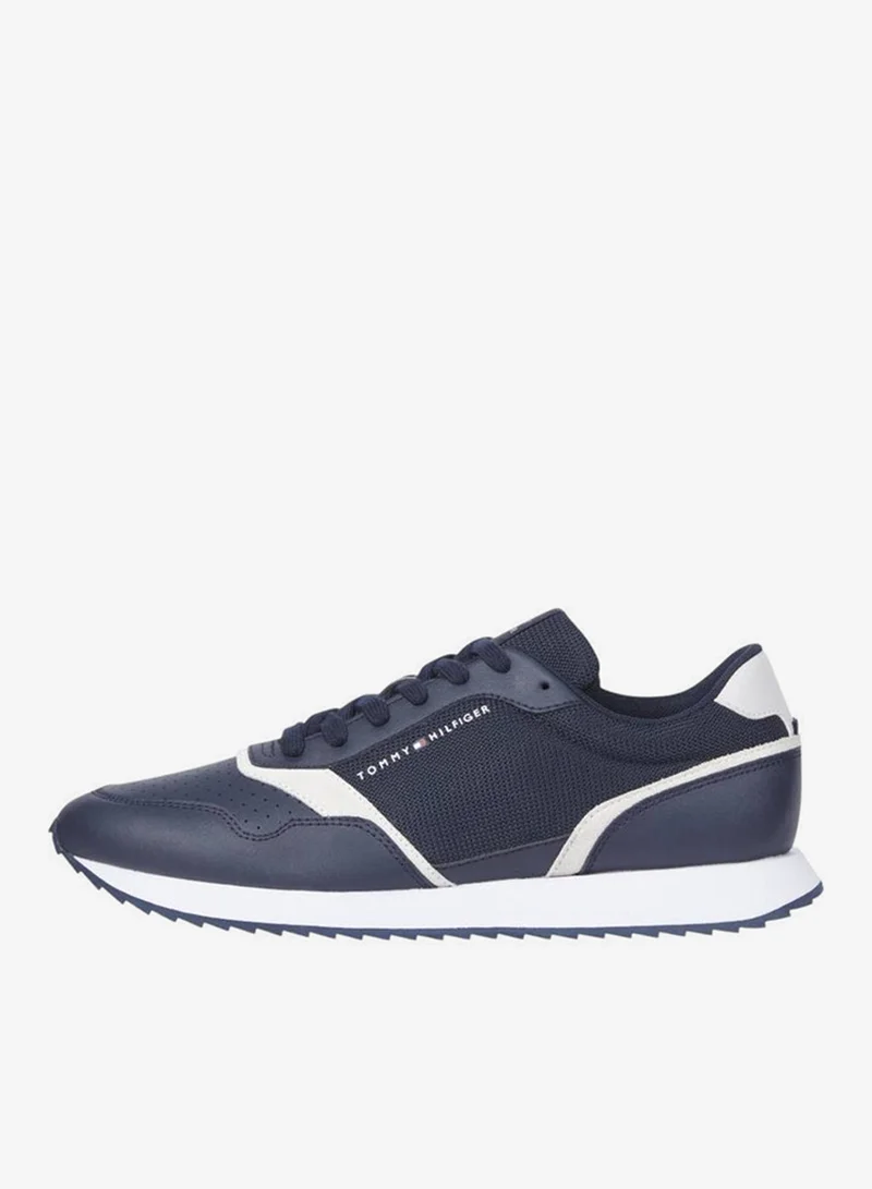 TOMMY HILFIGER Leather Serrated Runner Sneakers