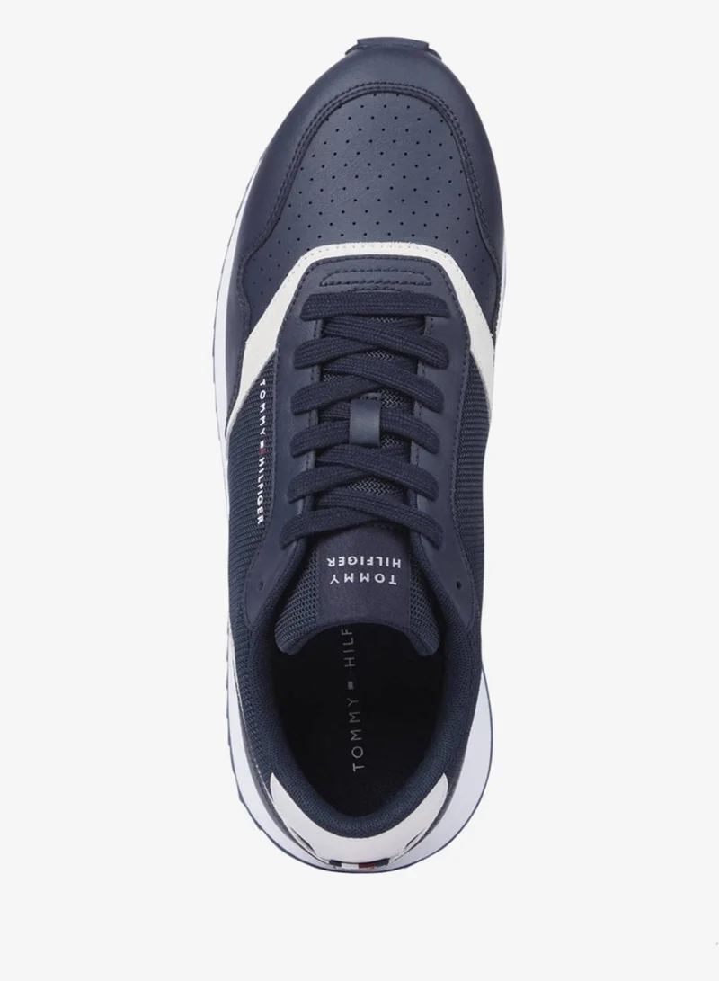 TOMMY HILFIGER Leather Serrated Runner Sneakers