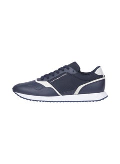 TOMMY HILFIGER Men's Leather Serrated Runner Sneakers, Blue - Leather  - Image 4