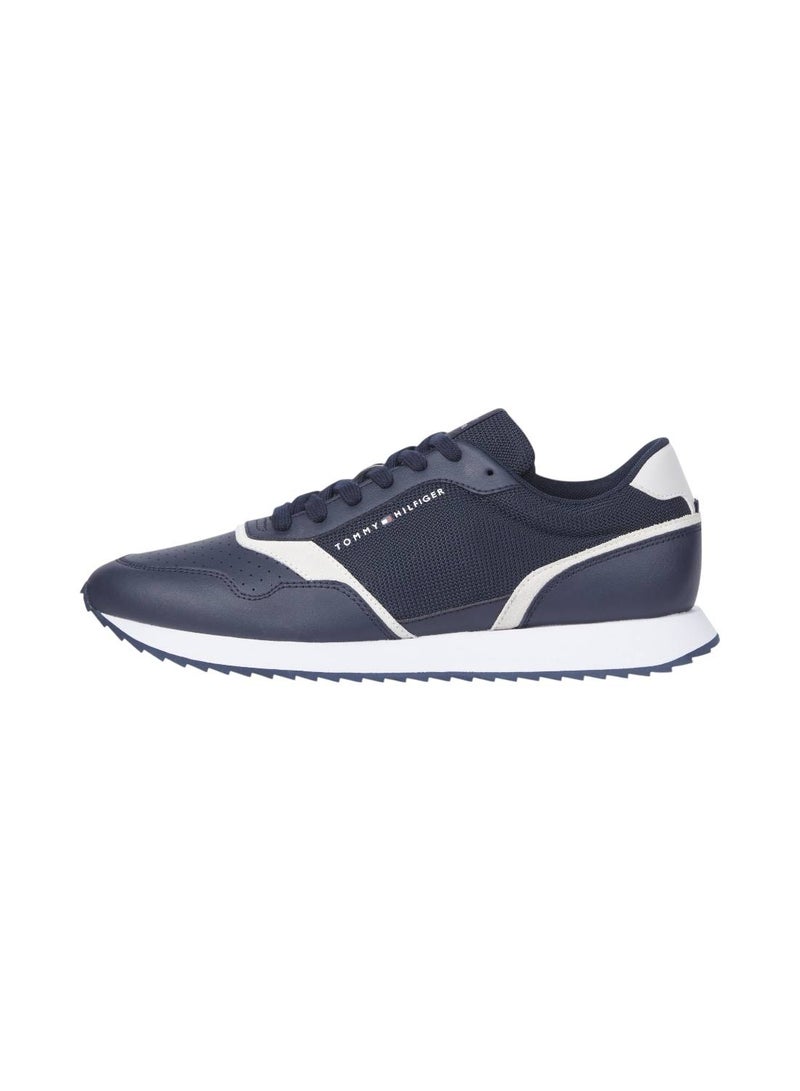 TOMMY HILFIGER Leather Serrated Runner Sneakers  - Image 4