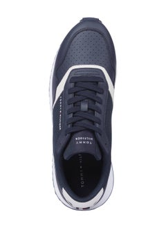 TOMMY HILFIGER Men's Leather Serrated Runner Sneakers, Blue - Leather  - Image 5