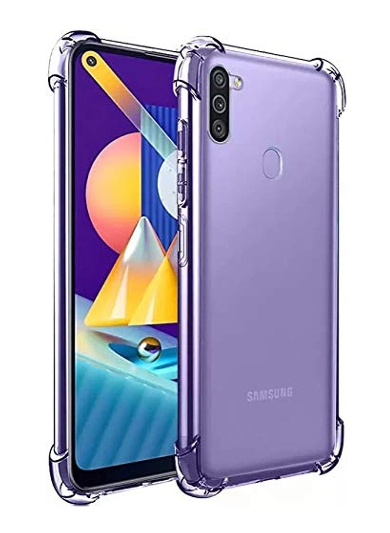 LEDIN Samsung Galaxy M11 Case Cover Back Air Cushion Soft Silicone Shockproof Ultra Slim Premium TPU Material Anti-Scratch Protective Bumper Shell Corner for Samsung Galaxy M11 (Clear) - Image 1
