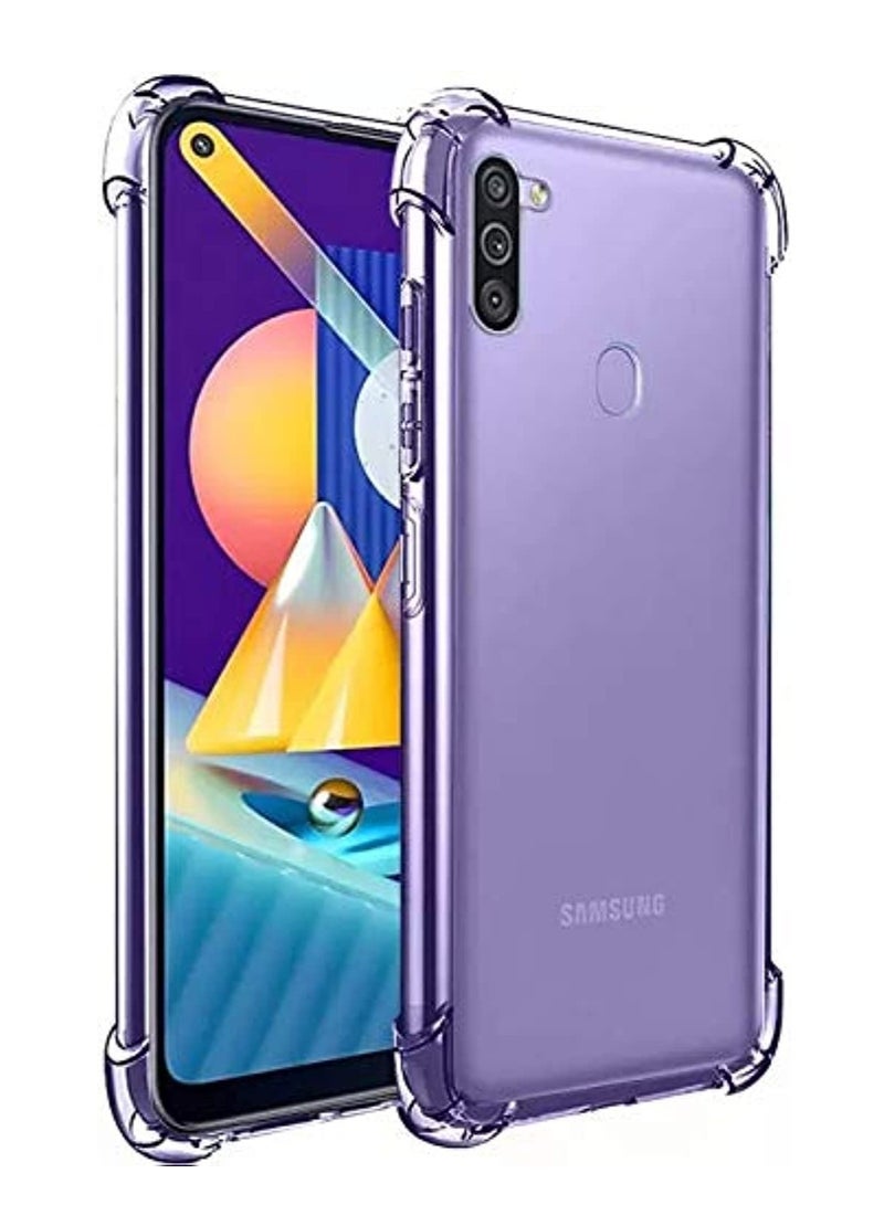 LEDIN Samsung Galaxy M11 Case Cover Back Air Cushion Soft Silicone Shockproof Ultra Slim Premium TPU Material Anti-Scratch Protective Bumper Shell Corner for Samsung Galaxy M11 (Clear) - Image 3