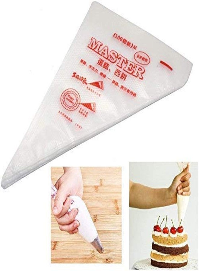 BAKING SET Polyethylene Transparent Icing Piping Bags for Cake Decoration Medium,100 Pieces - Image 2