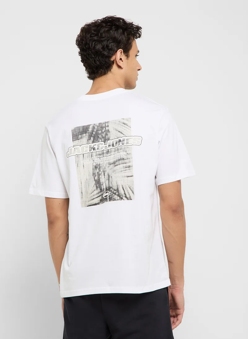 جاك اند جونز JCOLIDO AOP BACK PRINT TEE SS CREW NECK