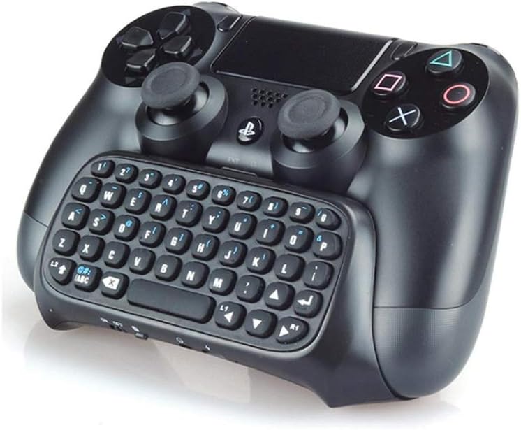 Numskull Sony PlayStation 4 Bluetooth Wireless Mini Keyboard Gadget, Wireless Bluetooth Chat Pad with Voice Chat Speaker for PS4 DualShock 4 Controller - Image 1